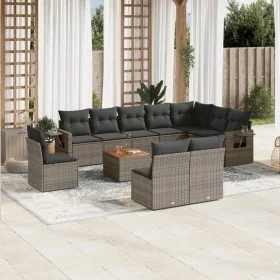 Gartensofagarnitur 11-teilig mit grauen Kissen aus synthetischem Rattan. von , Gartensets - Ref: Foro24-3256949, Preis: 647,0...