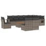 Set de sofás de jardín 11 pzas y cojines ratán sintético gris de , Conjuntos de jardín - Ref: Foro24-3256949, Precio: 668,17 ...