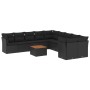 Set de sofás de jardín 11 pzas y cojines ratán sintético negro de , Conjuntos de jardín - Ref: Foro24-3223850, Precio: 673,79...