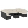 Set de sofás de jardín 10 pzas cojines ratán sintético negro de , Conjuntos de jardín - Ref: Foro24-3249915, Precio: 547,55 €...