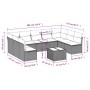 Set de sofás de jardín 10 pzas cojines ratán sintético negro de , Conjuntos de jardín - Ref: Foro24-3249915, Precio: 547,55 €...