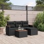 Set de muebles de jardín 5 pzas y cojines ratán sintético negro de , Conjuntos de jardín - Ref: Foro24-3258310, Precio: 327,7...