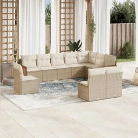 Juego de sofás jardín con cojines beige 10 pzas ratán sintético de , Conjuntos de jardín - Ref: Foro24-3260154, Precio: 692,4...