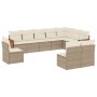 Juego de sofás jardín con cojines beige 10 pzas ratán sintético de , Conjuntos de jardín - Ref: Foro24-3260154, Precio: 683,5...