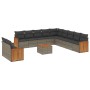 Set de sofás de jardín 12 pzas con cojines ratán sintético gris de , Conjuntos de jardín - Ref: Foro24-3260219, Precio: 810,2...