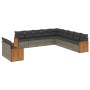 Set de sofás de jardín 11 pzas y cojines ratán sintético gris de , Conjuntos de jardín - Ref: Foro24-3260212, Precio: 773,17 ...