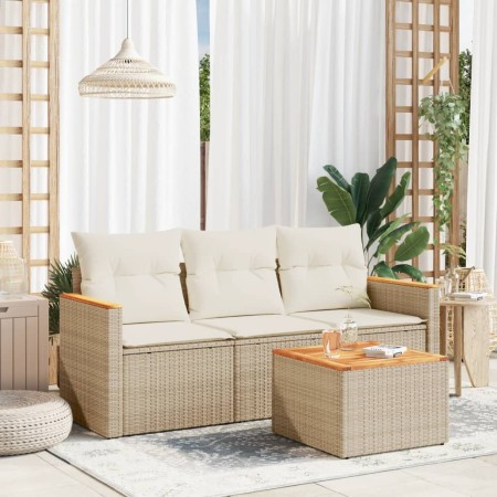 Juego de sofás jardín con cojines 4 pzas ratán sintético beige de , Conjuntos de jardín - Ref: Foro24-3258166, Precio: 267,76...