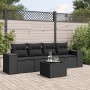 Set de muebles de jardín 5 pzas y cojines ratán sintético negro de , Conjuntos de jardín - Ref: Foro24-3254622, Precio: 347,2...