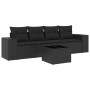 Set de muebles de jardín 5 pzas y cojines ratán sintético negro de , Conjuntos de jardín - Ref: Foro24-3254622, Precio: 347,2...