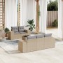 Juego de sofás jardín con cojines 6 pzas ratán sintético beige de , Conjuntos de jardín - Ref: Foro24-3254636, Precio: 477,04...