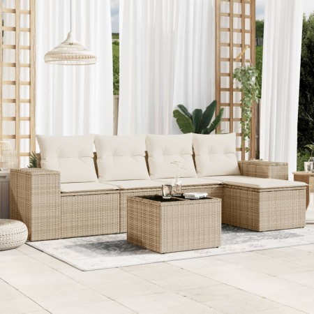 Juego de sofás jardín con cojines 6 pzas ratán sintético beige de , Conjuntos de jardín - Ref: Foro24-3254835, Precio: 446,78...