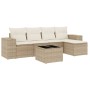 Juego de sofás jardín con cojines 6 pzas ratán sintético beige de , Conjuntos de jardín - Ref: Foro24-3254835, Precio: 446,78...
