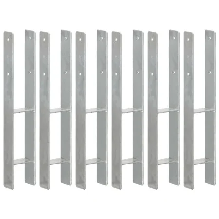 Zaunanker 6 Stück silber verzinkter Stahl 9x6x60 cm von vidaXL, Spikes zur Verankerung im Boden - Ref: Foro24-145300, Preis: ...