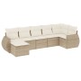 Set sofás de jardín 7 piezas y cojines ratán sintético beige de , Sofás modulares de exterior - Ref: Foro24-3221677, Precio: ...