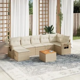 Gartensofagarnitur mit beigen Kissen, 8-teilig, aus PE-Rattan. von , Gartensets - Ref: Foro24-3257003, Preis: 560,38 €, Rabat...