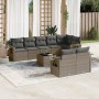 Set de muebles de jardín 9 pzas y cojines ratán sintético gris de , Conjuntos de jardín - Ref: Foro24-3252767, Precio: 628,32...