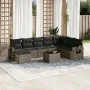 Set de muebles de jardín 9 pzas y cojines ratán sintético gris by , Garden sets - Ref: Foro24-3252907, Price: 540,49 €, Disco...