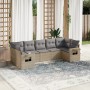 Set sofás de jardín 7 piezas y cojines ratán sintético beige de , Conjuntos de jardín - Ref: Foro24-3252926, Precio: 492,87 €...