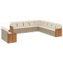 Set de sofás de jardín 11pzas con cojines ratán sintético beige de , Conjuntos de jardín - Ref: Foro24-3260210, Precio: 792,7...