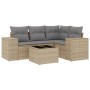 Juego de sofás jardín con cojines 5 pzas ratán sintético beige de , Conjuntos de jardín - Ref: Foro24-3254856, Precio: 372,09...