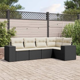 Set de muebles de jardín 5 pzas y cojines ratán sintético negro de , Conjuntos de jardín - Ref: Foro24-3254863, Precio: 337,8...
