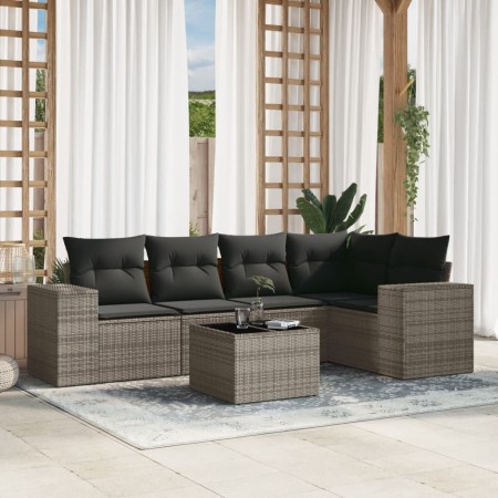 Set de muebles de jardín 6 pzas y cojines ratán sintético gris de , Conjuntos de jardín - Ref: Foro24-3254877, Precio: 391,46...