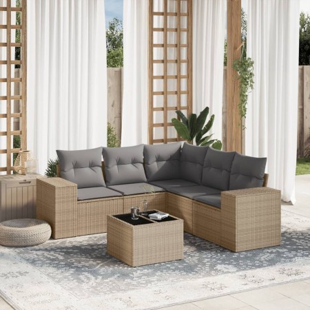 Juego de sofás jardín con cojines 6 pzas ratán sintético beige de , Conjuntos de jardín - Ref: Foro24-3254896, Precio: 423,62...