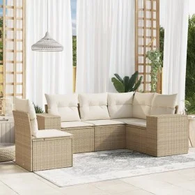 Juego de sofás jardín con cojines 5 pzas ratán sintético beige de , Conjuntos de jardín - Ref: Foro24-3254905, Precio: 416,42...