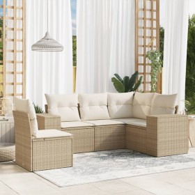 Juego de sofás jardín con cojines 5 pzas ratán sintético beige de , Conjuntos de jardín - Ref: Foro24-3254905, Precio: 408,53...
