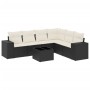 Set de comedor de jardín 7 pzas y cojines ratán sintético negro de , Conjuntos de jardín - Ref: Foro24-3222615, Precio: 402,8...