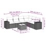 Set de comedor de jardín 7 pzas y cojines ratán sintético negro de , Conjuntos de jardín - Ref: Foro24-3222615, Precio: 402,8...