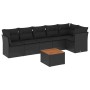 Set de comedor de jardín 7 pzas y cojines ratán sintético negro de , Conjuntos de jardín - Ref: Foro24-3223647, Precio: 434,1...
