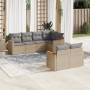 Set sofás de jardín 7 piezas y cojines ratán sintético beige de , Conjuntos de jardín - Ref: Foro24-3258545, Precio: 506,05 €...