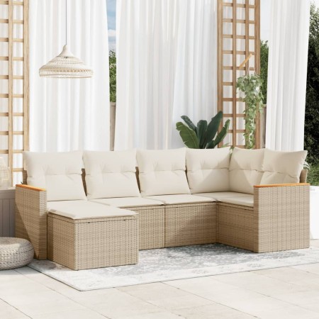 Juego de sofás jardín con cojines 6 pzas ratán sintético beige de , Conjuntos de jardín - Ref: Foro24-3258579, Precio: 420,74...