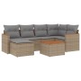 Set sofás de jardín 7 piezas y cojines ratán sintético beige de , Conjuntos de jardín - Ref: Foro24-3258587, Precio: 444,14 €...