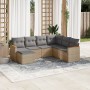 Set sofás de jardín 7 piezas y cojines ratán sintético beige de , Conjuntos de jardín - Ref: Foro24-3258608, Precio: 447,77 €...