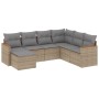 Set sofás de jardín 7 piezas y cojines ratán sintético beige de , Conjuntos de jardín - Ref: Foro24-3258608, Precio: 447,77 €...