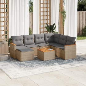 Juego de sofás de jardín con cojines beige 8 pzas ratán PE de , Conjuntos de jardín - Ref: Foro24-3258615, Precio: 490,79 €, ...