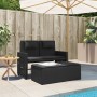 Sillón reclinable de jardín con cojines ratán sintético negro de , Bancos de jardín - Ref: Foro24-365817, Precio: 288,60 €, D...