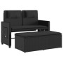 Sillón reclinable de jardín con cojines ratán sintético negro de , Bancos de jardín - Ref: Foro24-365817, Precio: 288,60 €, D...