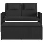 Sillón reclinable de jardín con cojines ratán sintético negro de , Bancos de jardín - Ref: Foro24-365817, Precio: 288,60 €, D...