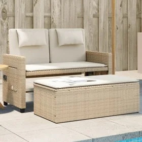 Sillón reclinable de jardín con cojines ratán sintético beige de , Bancos de jardín - Ref: Foro24-365820, Precio: 310,95 €, D...