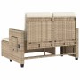 Sillón reclinable de jardín con cojines ratán sintético beige de , Bancos de jardín - Ref: Foro24-365820, Precio: 271,29 €, D...