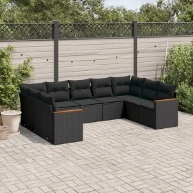 Set de sofás de jardín 8 piezas y cojines ratán sintético negro de , Conjuntos de jardín - Ref: Foro24-3258674, Precio: 596,0...