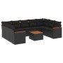 Set de sofás de jardín 10 pzas cojines ratán sintético negro de , Conjuntos de jardín - Ref: Foro24-3258681, Precio: 661,54 €...