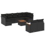 Set de sofás de jardín 10 pzas cojines ratán sintético negro de , Conjuntos de jardín - Ref: Foro24-3258695, Precio: 661,54 €...