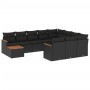 Set de sofás de jardín 11 pzas y cojines ratán sintético negro de , Conjuntos de jardín - Ref: Foro24-3258765, Precio: 675,58...