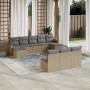 Juego de sofás jardín con cojines beige 10 pzas ratán sintético de , Conjuntos de jardín - Ref: Foro24-3258790, Precio: 571,9...