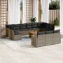 Set de sofás de jardín 14 pzas con cojines ratán sintético gris de , Conjuntos de jardín - Ref: Foro24-3258868, Precio: 805,1...