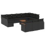 Set sofás de jardín 14 pzas con cojines ratán sintético negro de , Conjuntos de jardín - Ref: Foro24-3258863, Precio: 872,76 ...